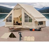 DanCoom Inflatable Camping Tent, 4/6 Person Family Tents for Camping, Big House Air Tent Includes Large Tarps, Easy Setup Blow Up Tents, Glamping Large Vestibule