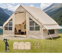 DanCoom Inflatable Tent for Camping, 3-5 Person Glamping Tents, Easy Assembly, Dome Tent, 4 Seasons, Waterproof & Windproof Camping Tent for Families, Camping