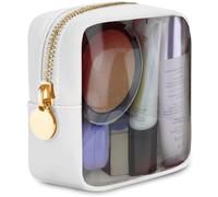 DANCOUR Clear Makeup Bag Mini Makeup Bag for Purse Mini Bag Pouch Purse Clear Pouch Small Cosmetic Bag for Purse Cosmetic Pouch Clear Cosmetic Bag Travel Case Mini Pouch Travel Cosmetic Case, White,
