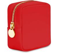 DANCOUR Nylon Makeup Bags for Women Large Preppy Travel Toiletry Pouch Cosmetic Bag Makeup Organizer, Red, Mini, Mini