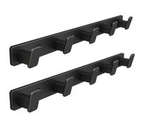 dancrul Coat Hook Wall Rack Hanger - Double Coat Rack with 5 Hooks Wall Hooks for Hanging Hat Key Bag Towel Wall Mount Coat Rack, Black 2 Packs
