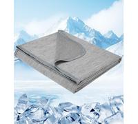 Danctec Cooling Blanket for Night Sweats, Lightweight Summer Throw for Hot Sleepers, Q-Max>0.45 Cool Fiber for Couch Sofa Travel Adult Kids Dogs, Comfort, Thin, Single Size, 130x170cm, Grey