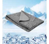 Danctec Cooling Blanket for Night Sweats, Summer Cool Throw for Hot Sleepers, Q-Max>0.45 Cool Fiber for Bed Sofa Chair Travel Adult Kid or Menopause, Lightweight, Twin/Single Size, 150x200cm, Black