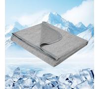 Danctec Cooling Blanket for Night Sweats, Summer Cool Throw for Hot Sleepers, Q-Max>0.45 Cool Fiber for Bed Sofa Chair Travel Adult Kid or Menopause, Lightweight, Twin/Single Size, 150x200cm, Grey