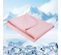 Danctec Cooling Blanket for Night Sweats, Summer Throw for Hot Sleepers, Q-Max>0.45 Cool Fiber for Bed Couch Sofa Travel Adult Kids, Lightweight, Comfort, Thin, Twin/Single Size, 150x200cm, Pink