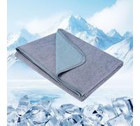 Danctec Cooling Blanket for Night Sweats, Summer Throw for Hot Sleepers, Q-Max>0.45 Cool Fiber for Bed Couch Sofa Travel Adult Kids, Lightweight, Comfort, Thin, Twin/Single Size, 150x200cm, Blue