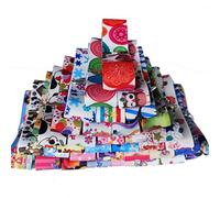 Dandan DIY 24x22mm Grosgrain Ribbon Assorted Styles Pack (24 yards, Random Color, Cartoon Butterfly, Owl, Skull, Flower, Star, Dot, Bow Appliques)