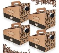 Dandat 10 Pack Disposable Coffee Box,Coffee to Go Container - 96 oz Thick Hardboard Insulated Hot Beverage Dispenser with Handle and Lids for Hot and Cold Bulk Beverages for Parties Catering Take Out