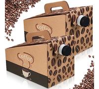 Dandat 10 Pack Disposable Coffee Dispenser Box 96 oz - Thick Hardboard Insulated Coffee to Go Container with Handle & Lids, Hot Cold Bulk Beverage Dispenser for Parties, Catering, Take Out