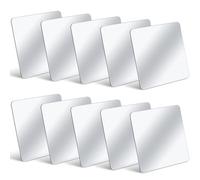 Dandat 10 Pcs 10 Pcs Small Mirrors for Kids 6 x 6 Inch Mirror Unbreakable Shatter Proof Mirror Acrylic Square Unbroken Reflector for School Classroom Craft DIY Bathroom (Classic Colors)