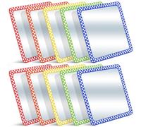 Dandat 10 Pcs Small Mirrors 6 x 6 Inch Square Shatter Proof Mirrors for Kids Toddler Looking Glass Plastic Reflector for Classroom DIY Craft Preschool Facial Expression (Rainbow Colors)
