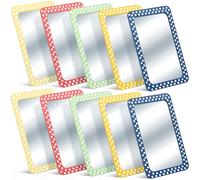 Dandat 10 Pcs Small Mirrors for Kids 4 x 6 Inch Unbreakable Shatterproof Mirror Round Corners for DIY Crafts and Preschool Facial Expression Classroom Educational Resources (Fresh Colors)