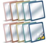 Dandat 10 Pcs Small Mirrors for Kids 6 x 6 Inch Square Shatter Proof Reflector Toddler Glass Plastic Reflector for Classroom DIY Craft Preschool Facial Expression (Gray Colors)