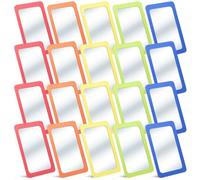 Dandat 20 Pcs Unbreakable Shatter Proof Mirror for Kids 6 x 4" Small Pastel Unbroken Lock Mirrors Bulk for School DIY Craft Nursery Classroom Speech Emotion Station Bulletin Board (Rainbow Colors)