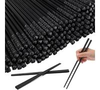 Dandat 200 Pairs Fiberglass Chopsticks, Black, 9.5" Dishwasher Safe, Non Slip, Cherry Blossom Pattern