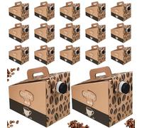 Dandat 30 Pack Disposable Coffee Dispenser Box 96 oz - Thick Hardboard Insulated Coffee to Go Container with Handle & Lids, Hot Cold Bulk Beverage Dispenser for Parties, Catering, Take Out