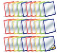 Dandat 30 Pcs 10 Pcs Small Mirrors for Kids 6 x 6 Inch Mirror Unbreakable Shatter Proof Mirror Acrylic Square Unbroken Reflector for School Classroom Craft DIY Bathroom (Fulgent Colors)