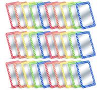 Dandat 30 Pcs Small Mirrors for Kids 4 x 6 Inch Unbreakable Shatterproof Mirror Round Corners for DIY Crafts and Preschool Facial Expression Classroom Educational Resources (Lively Colors)