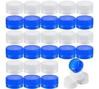 Dandat 30 Pcs Water Bottle Caps Plastic Screw Lids 28mm Leak Free Reseal Caps to Drink Concerts Sports Festivals for Juice Bottles Dispenser Cap(White, Blue)