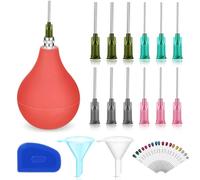 Dandat 34 Pcs Pottery Tools Supplies Ceramic Precision Applicator Slip Trailing Bottles Ceramic Precision Tips Applicator 3 Ounce Clay Tools Set Needle Tip Squeeze Bottle for Pottery Glaze (Brown)