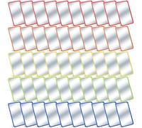 Dandat 50 Pcs Small Mirrors for Kids Unbreakable Shatter Proof Mirror 6 x 4 Inches Pastel Unbroken Mirrors Bulk for School Classroom DIY Crafts Nursery Bathroom Daycare (Warm Colors)