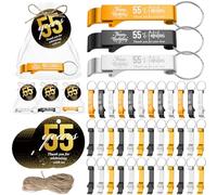 Dandat 54 Sets 55th Birthday Party Favors for Guests Birthday Bottle Opener | Cheers to 55 Beer Opener Keychain, Thank You Cards and Gift Bags, Anniversary Wedding Party Favors