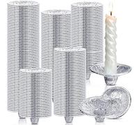 Dandat Aluminum Foil Candle Holder for Shabbat, Bulk 300 Pcs, Disposable Candle Drip Protectors, Heavy Duty Candlestick Holders