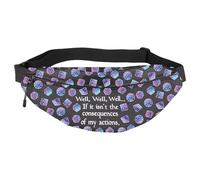 DandD Gift Role Playing Games Gift Dice Pouch DandD Accessory Crossbody Fanny Pack Games Waist Bag for RPG Gamer, My Actions WB, Multifunctional
