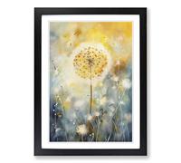 Dandelion Abstract No.3 Framed Print | A2 Black Framed Wall Art | Ready to Hang | Abstract Fantasy Picture | Living Room Bedroom Lounge Office