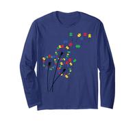 Dandelion Autism Awareness Flower Autism Awareness Tree Long Sleeve T-Shirt