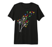 Dandelion Autism Awareness Flower Autism Awareness Tree Premium T-Shirt