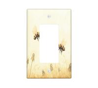 Dandelion Bee Decorative Light Switch Cover Wall Plate 1 Gang Single Rocker, Vintage Florals Insect Electrical Faceplate for Kitchen Bathroom, Spring Flowers Switchcover Decor