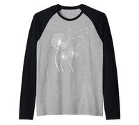 Dandelion Blowing in The Wind - Flower Seed White Wildflower Raglan Baseball Tee