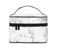 Dandelion Blowing in The Wind Travel Makeup Bag - Portable Toiletry Organizer with Zipped Compartments for Brushes, Bottles & Skincare