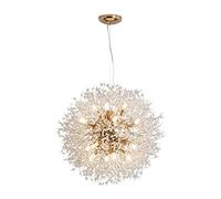 Dandelion Crystal Sputnik Pendant Lighting Chandelier Lights Fireworks Ceiling Light for Dining Bedroom Kitchen Island Living Room, 8 heads, Gold
