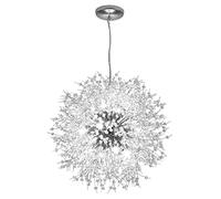 Dandelion Crystal Sputnik Pendant Lighting Chandelier Lights Fireworks Ceiling Light for Dining Bedroom Kitchen Island Living Room, 8 heads, Silver