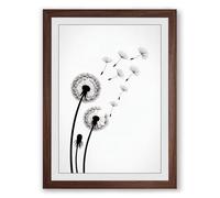 Dandelion Dispersal Minimalist Framed Wall Art Print A1 (84.1×59.4cm) Walnut, Wall Decor for Living Room, Bedroom, Office & Home, Ready to Hang, Art Gift
