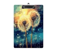 Dandelion DIY Drawing Paint Clipboard Colorful Sturdy Acrylic Clipboard Decorative Clip Board with Metal Clip Cute Plastic Clipboards A4 for Nurses Office（Standard Size 8.5" X 12.5"）