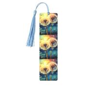 Dandelion DIY Drawing Paint Metal Bookmarks with Tassel,Cool Book Markers for Reading Women, Men,Aluminum Hanging Ornament Fancy Handmade Craft Reading Accessories Gift for Book Lovers S