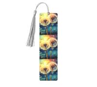 Dandelion DIY Drawing Paint Metal Bookmarks with Tassel,Cool Book Markers for Reading Women, Men,Aluminum Hanging Ornament Fancy Handmade Craft Reading Accessories Gift for Book Lovers S