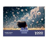 Dandelion Dreams 1000 Pieces Puzzle for Home Wall Decor -Girl Dandelion Field Fun Present & Activity for Adults Kids Great Gift Idea52x38cm/1000pcs