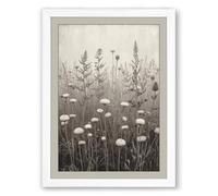 Dandelion Dreamscape Botanical Framed Wall Art Print A3 (42×29.7cm) White, Wall Decor for Living Room, Bedroom, Office & Home, Ready to Hang, Art Gift