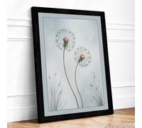 Dandelion Drift Botanical Framed Wall Art Print A2 (59.4×42cm) Black, Wall Decor for Living Room, Bedroom, Office & Home, Ready to Hang, Art Gift