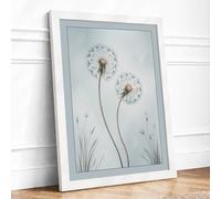Dandelion Drift Botanical Framed Wall Art Print A3 (42×29.7cm) White, Wall Decor for Living Room, Bedroom, Office & Home, Ready to Hang, Art Gift