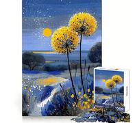 Dandelion Field at Night Painting Jigsaws 1000 Pieces for Adults Sharp Brain Perfect Connection Family Bond Art Work (38x52cm)