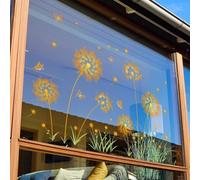 dandelion floral window clings 6 pcs per set static cling decals PVC for glass doors mirrors interior decor