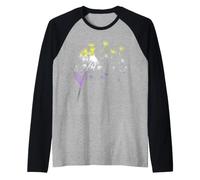 Dandelion Flower Wind Nonbinary Genderfluid Nonbinary Pride Raglan Baseball Tee
