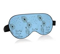 Dandelion Flowers Bloom Where You are Planted Blue Pattern Eye Masks Cover Blocks Light Sleep Mask Shade Cover Blindfold Relaxing Eyeshade Cover with Adjustable Head Strap for Men Women Kids