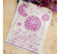 Dandelion Flowers Clear Stamp Silicone Stamp Cards with Sentiments,Greeting Words Pattern for Holiday Card Making Decoration and DIY Scrapbooking Album DIY Crafts