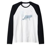 Dandelion Garden Flower Wildlife Animals Fox Raglan Baseball Tee